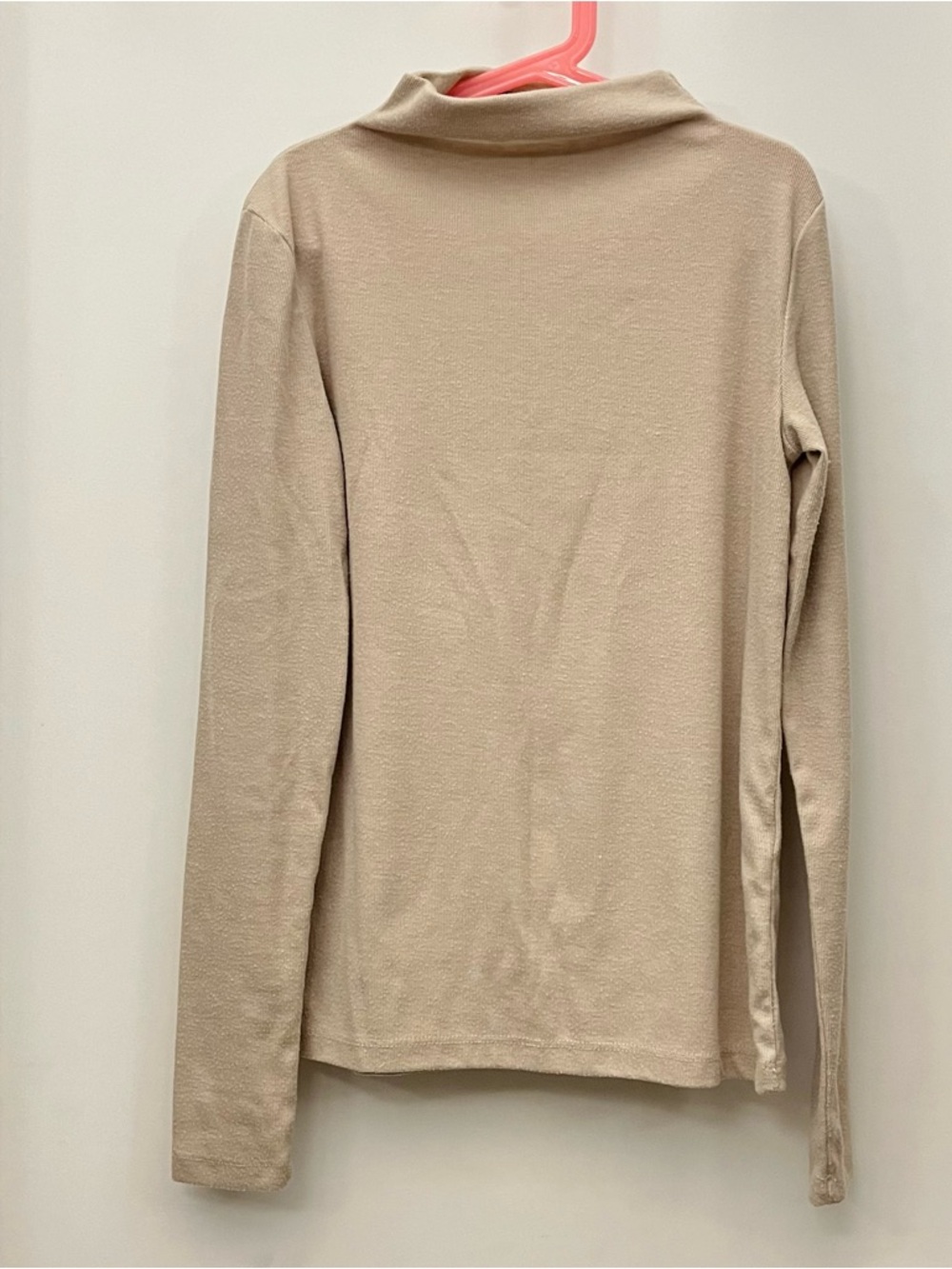 Zara Cream Long Sleeve Turtleneck Top